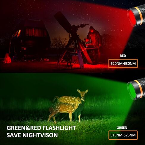 NICRON Flashlights,Rechargeable Magnetic LED Flashlights,1200 High lumens Tactical Flashlight,White/Red/Green Lights USB Charging,90 Degree Twist,IP65 Waterproof Outdoor in Kuwait