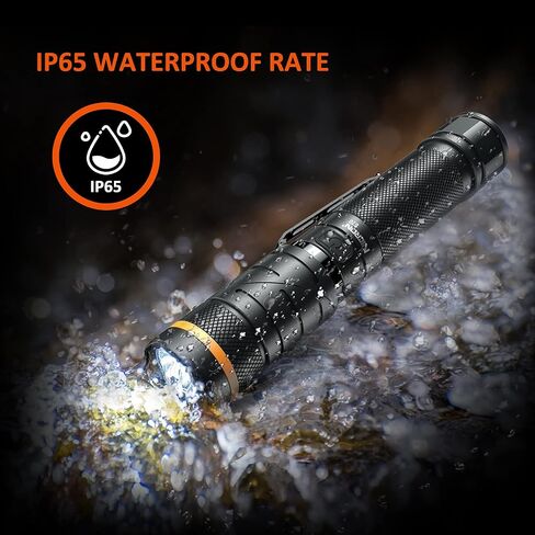 NICRON Flashlights,Rechargeable Magnetic LED Flashlights,1200 High lumens Tactical Flashlight,White/Red/Green Lights USB Charging,90 Degree Twist,IP65 Waterproof Outdoor in Kuwait