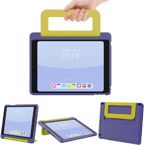 INFILAND Kids Case for iPad 9th/8th/7th Generation 2021/2020/2019 10.2 inch, Durable Soft Shockproof Stand Protective Cover with Pencil Holder/Handle for iPad 7/8/9 Gen (Light Pink) in Saudi Arabia