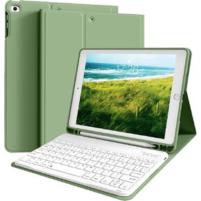 kenke for iPad 6/5th Generation Case with Keyboard 9.7 Inch 2018/2017 iPad Air 2/1, Detachable Wireless Bluetooth iPad Keyboard Case with Built-in Left Side Pencil Holder Auto Wake/Sleep (Gray) in Saudi Arabia