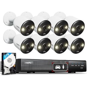 LongPlus 12MP POE Security Camera System Outdoor, 4Pcs Wired PoE IP Home Cameras System with Person/Vehicle Detection, 12MP 8CH NVR with 2TB HDD, 24/7 Recording, Full Color Night Vision, Plug & Play in Saudi Arabia