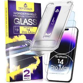 واقي شاشة Defenslim WonderShield لهاتف iPhone 14 Pro Max، عبوتين زجاجيتين in Kuwait
