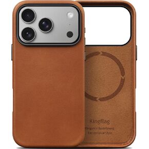 حافظة جلدية متوافقة مع هاتف iPhone 18 Pro Max مقاس 6.9 بوصة، بني ريفي in Kuwait