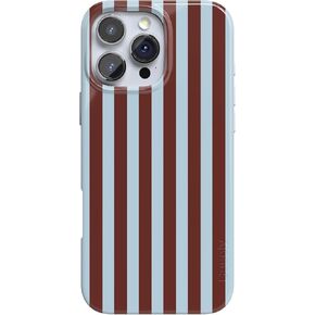 Casely iPhone 16 Pro Max Case | Sunday in Brooklyn | Chocolate Blue Stripes | Compatible with MagSafe | Classic Ultra Slim Design in Saudi Arabia