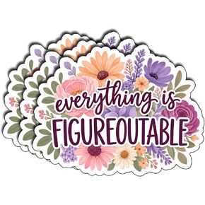 3 Pack Floral Motivational Quote Stickers, 3 Inch Vinyl Decals for Water Bottles, Laptops, Tumblers, Journals and Cars in Kuwait