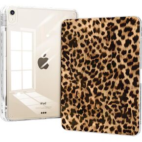 Case for iPad mini 7 2024 (A17 Pro)/ iPad mini 6 (2021), iPad 8.3-inch 7th/6th Generation Case, Trifold Stand Protective Slim Clear Back Cover with Pencil Holder, Brown Leopard in Kuwait