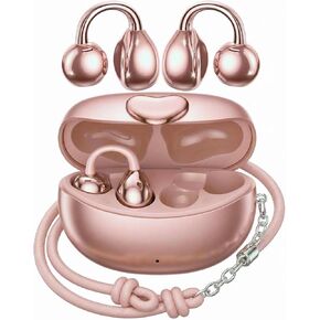 Clip-On Earbuds Bluetooth 6.0 Open Ear Headphones, 6H Playtime Wireless Ear Buds for Women Small Ears, Lightweight Clip for Glasses & Running, IPX7 Waterproof,Pink in Saudi Arabia