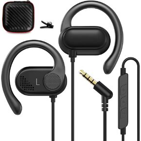 ASKUBSKU Open Ear Headphones Wired for Laptop PC, 3.5mm Earphones with Mic in Saudi Arabia