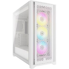 Velztorm 5000D Airflow Mid-Tower Case, 3 RGB Fans Lighting Controller, High-Airflow Design, RapidRoute Cable Management - White in Saudi Arabia