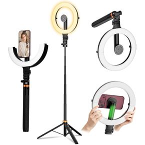 CloudValley 76" Phone Tripod with Light, 10" Ring Light with Stand in Saudi Arabia