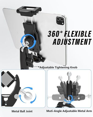 Metal Easel Tablet Holder, Fits 1.1-1.8" Tubes, 360° Adjustable in Saudi Arabia