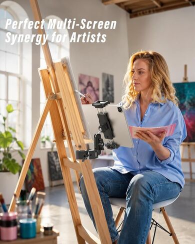 Metal Easel Tablet Holder, Fits 1.1-1.8" Tubes, 360° Adjustable in Saudi Arabia