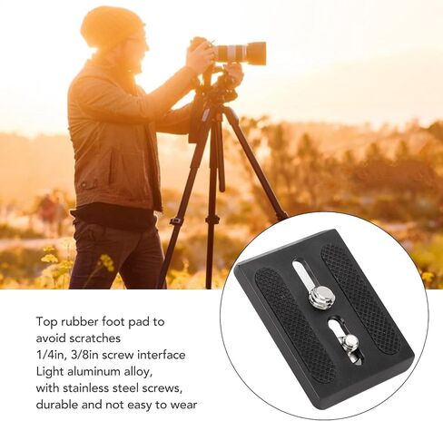 Storage Case Plate for FSB 6T 8T 10T DV2 DV8 Aluminum Alloy Tripod Head Adapter with 1/4 3/8 Inch Thread, CNC Hined Camera Mount Plate with Rubber Pad in Kuwait