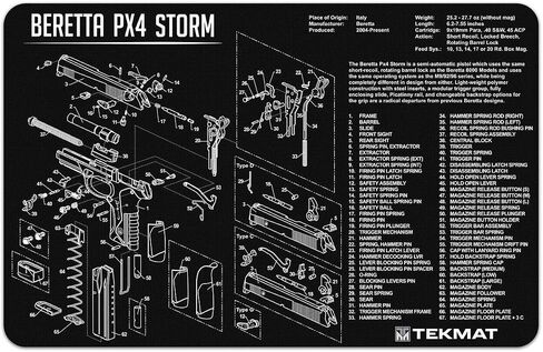 TekMat Beretta PX 4 Storm Gun Cleaning Mat, Black, TEK-R17-BER-PX4, One Size in Saudi Arabia