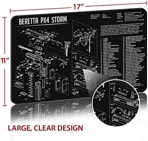 TekMat Beretta PX 4 Storm Gun Cleaning Mat, Black, TEK-R17-BER-PX4, One Size in Saudi Arabia