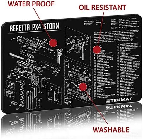 TekMat Beretta PX 4 Storm Gun Cleaning Mat, Black, TEK-R17-BER-PX4, One Size in Saudi Arabia