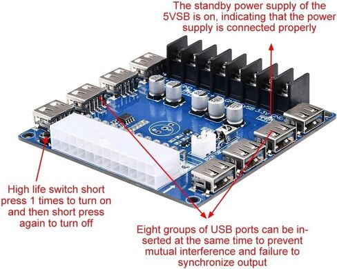 20/24 Pins ATX Power Supply Breakout Board 5V/2A USB Charging Desktop Chassis Power Supply Adapter Board with Shell in Saudi Arabia