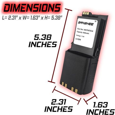 Banshee High Capacity 4800MAH Battery Replacement, Compatible with Motorola APX 5000/6000/7000 Portable Radios and More in Kuwait
