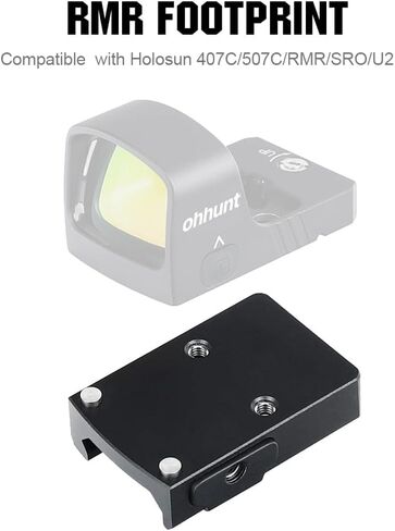 ohhunt Optics Picatinny Mount for holosun 407C/507C/508T, Osight X and for RMR Footprint Red Dot with Stainless Steel Bump (Stainless Steel Bump) in Saudi Arabia