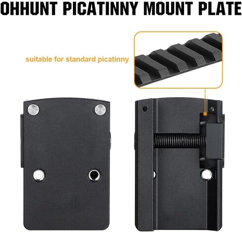ohhunt Optics Picatinny Mount for holosun 407C/507C/508T, Osight X and for RMR Footprint Red Dot with Stainless Steel Bump (Stainless Steel Bump) in Saudi Arabia