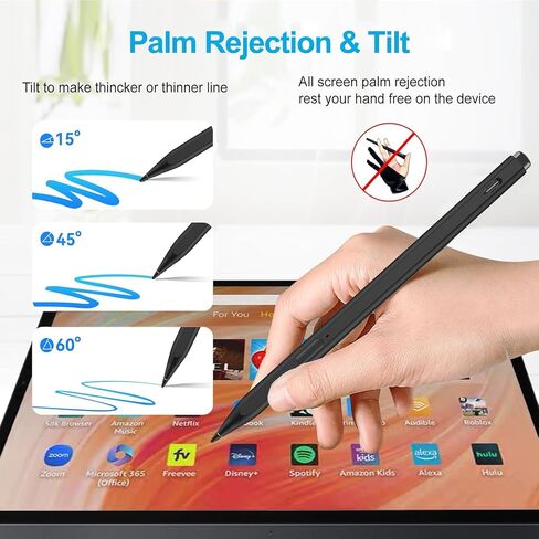 Milikilo AMZ Fire Tablet Stylus Pen for Amazon Fire Max 11 (2023 Release) & Amazon Fire HD 10, (13th Gen, 2023 Release) Tablets,Stylus with USB-C Fast Charging, 4096 Fine Control in Saudi Arabia