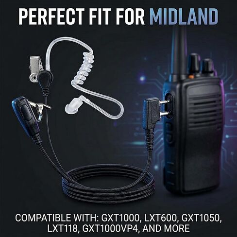 Walkie Talkies Earpiece 2 Pin Acoustic Tube Headset Ear Piece, 2 Pack in Saudi Arabia