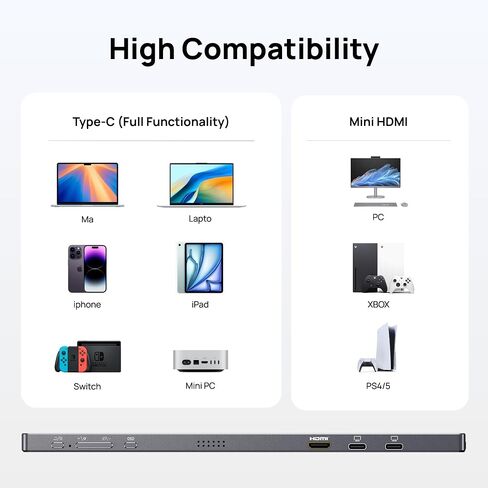 ARZOPA Portable Monitor 15.6'' FHD 1080P Portable Laptop Monitor with Kickstand & PU Sleeve Bag Combination in Saudi Arabia