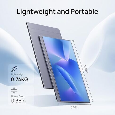 ARZOPA Portable Monitor 15.6'' FHD 1080P Portable Laptop Monitor with Kickstand & PU Sleeve Bag Combination in Saudi Arabia