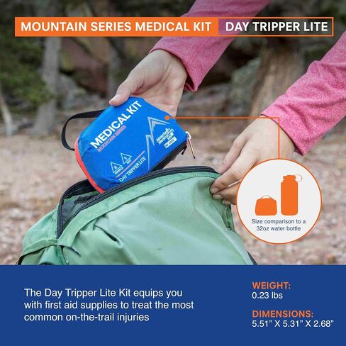 Adventure Medical Kits Mountain Series Medical Kit (Day Tripper Lite) - 59 Pieces, blue/orange, one size (0100-1000) in Saudi Arabia