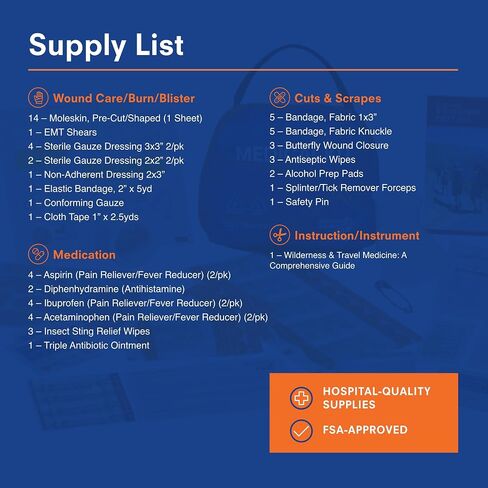 Adventure Medical Kits Mountain Series Medical Kit (Day Tripper Lite) - 59 Pieces, blue/orange, one size (0100-1000) in Saudi Arabia