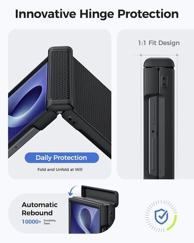 Vihibii for Samsung Galaxy Z Flip 8 Case with Screen Protector, Light Black in Saudi Arabia