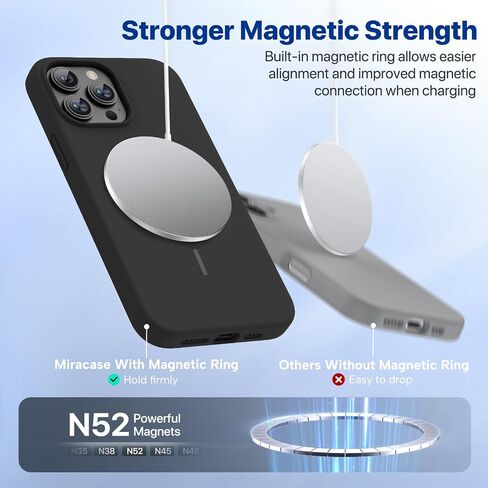 Miracase Silicone & Magnetic for iPhone 13 Pro Max Case, Black in Kuwait