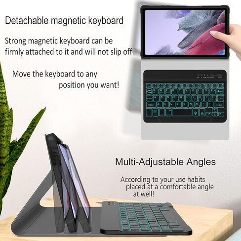 حافظة لوحة مفاتيح بلوتوث قابلة للفصل بإضاءة خلفية لجهاز Samsung Galaxy Tab A7 Lite in Kuwait