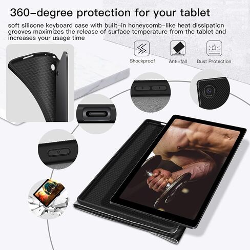 حافظة لوحة مفاتيح بلوتوث قابلة للفصل بإضاءة خلفية لجهاز Samsung Galaxy Tab A7 Lite in Kuwait