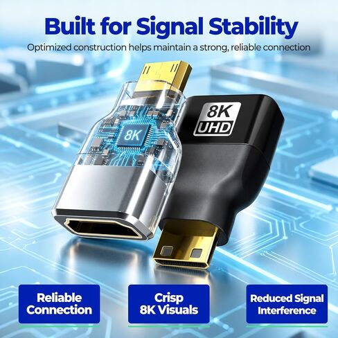 Mini HDMI to HDMI Adapter, 8K@60Hz 4K@144Hz Gold-Plated Converter (3-Pack) in Saudi Arabia