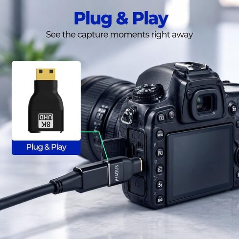Mini HDMI to HDMI Adapter, 8K@60Hz 4K@144Hz Gold-Plated Converter (3-Pack) in Saudi Arabia
