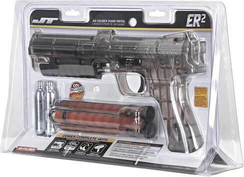 JT ER2 Pump .68 Caliber Paintball Marker Pistol RTS Kit with CO2 Cartridges and Paintballs - Lightweight Pump Action in Kuwait