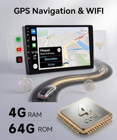 4G+64G Android Car Radio for Toyota RAV4 2007-2012 with Wireless CarPlay Android Auto, 10" Touchscreen Car Stereo Mirror Link GPS Navigation WiFi Bluetooth FM RDS EQ SWC Backup Camera in Saudi Arabia