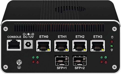 Firewall Appliance Mini PC i5-1250P(12C/16T,Up to 4.4GHz),2xSFP+10GbE Ports,NO RAM NO SSD Barebone Mini Home Server Computer,4xi226-V 2.5GbE,HDMI+DP Triple Display,1xConsole Micro PC in Kuwait