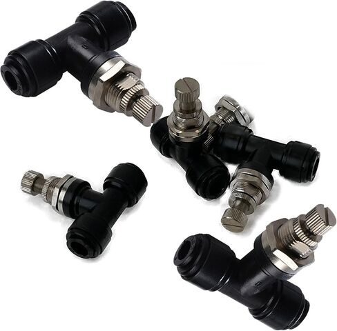 NeoFit Flow Control Fittings for Potable Liquids, Acetal Copolymer Body with EPDM O-Ring, Compatible with 3/8" Tubing, Lead-Free Construction by Neo-Pure (Black) in Saudi Arabia