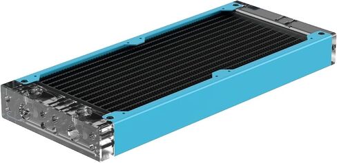 PrimoChill 240SL (30mm) EXIMO Modular Radiator, Clear Acrylic, 2x120mm, Dual Fan (R-SL-A24) Available in 20+ Colors, Assembled in USA and Custom Watercooling Loop Ready - Copper in Kuwait