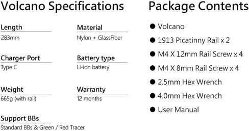 ACETECH Mounted Full-Size Tracer Unit Compatible with 40mm Airsoft Grenade ACHIVE Powerful LED Lighting Effect Glow in the Dark Green/Red 6mm BB Use (Volcano) in Kuwait