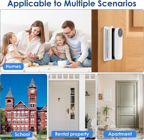 No Drill Doorbell Mount for Google Nest Doorbell Wired(3rd/2nd Gen)/Google Nest Hello Doorbell, 45° Left & Right Adjustment Angel Door Bell Wedge Mount for Apartment, No Drill Mounting Bracket-White in Saudi Arabia