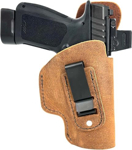 Rost Martin RM1C Holster - Soft Sided Leather Inside the Waistband Holster Designed for Concealed Carry Comfort - 1.5" Metal Belt Clip - Good for Multiple IWB Carry Positions - Made in USA in Kuwait