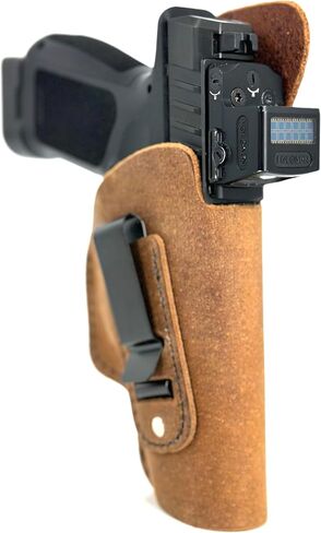 Rost Martin RM1C Holster - Soft Sided Leather Inside the Waistband Holster Designed for Concealed Carry Comfort - 1.5" Metal Belt Clip - Good for Multiple IWB Carry Positions - Made in USA in Kuwait