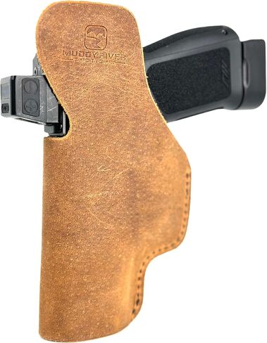 Rost Martin RM1C Holster - Soft Sided Leather Inside the Waistband Holster Designed for Concealed Carry Comfort - 1.5" Metal Belt Clip - Good for Multiple IWB Carry Positions - Made in USA in Kuwait