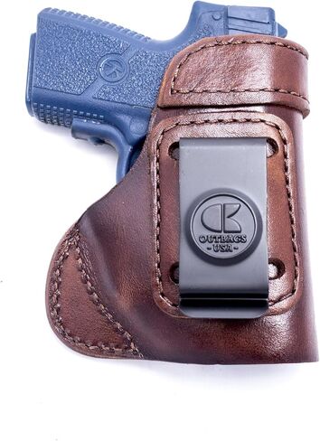 OUTBAGS USA LS3 Full Grain Heavy Leather IWB Holster for Sig Sauer P238 & P938 w/Crimson Trace Laser - Concealed Carry Gun Holster Handcrafted in USA in Kuwait