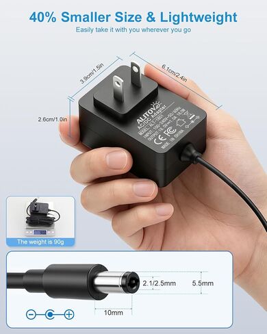ALITOVE Upgrade 18V Power Supply GaN 1A 18W Center Positive 5.5X 2.5/2.1mm in Saudi Arabia