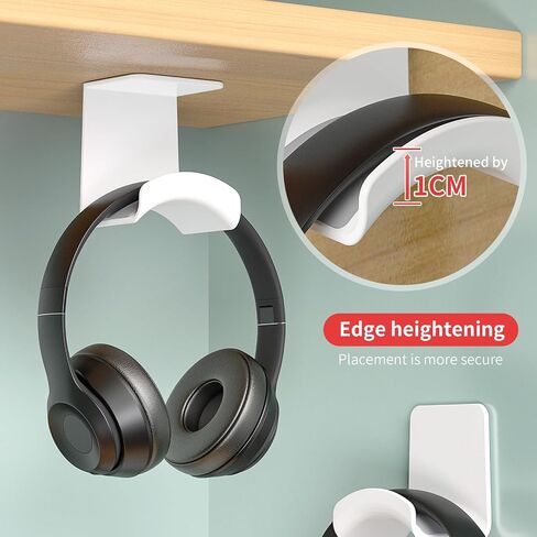Gmae Headphone Stand for Desk Mini Headset Hanger Holder with Strong Adhesive Headset Stand Headphone Holder (Under Desk White) in Kuwait