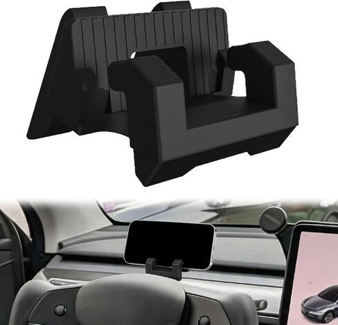 1PCS Suitable for Tesla Phone Holder Model Y Juniper & Model 3 Highland, Upgraded Black Dashboard Silicone Car Phone Holder, Compatible with Tesla Model Y & Model 3 2025-2026 in Saudi Arabia
